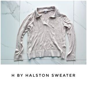 H by Halston sweater size Medium linen cream beige knit